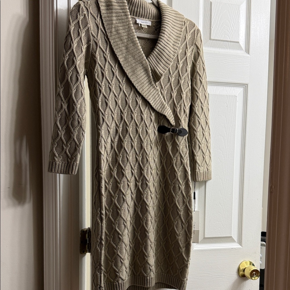 Calvin Klein Beige Knit Sweater dress